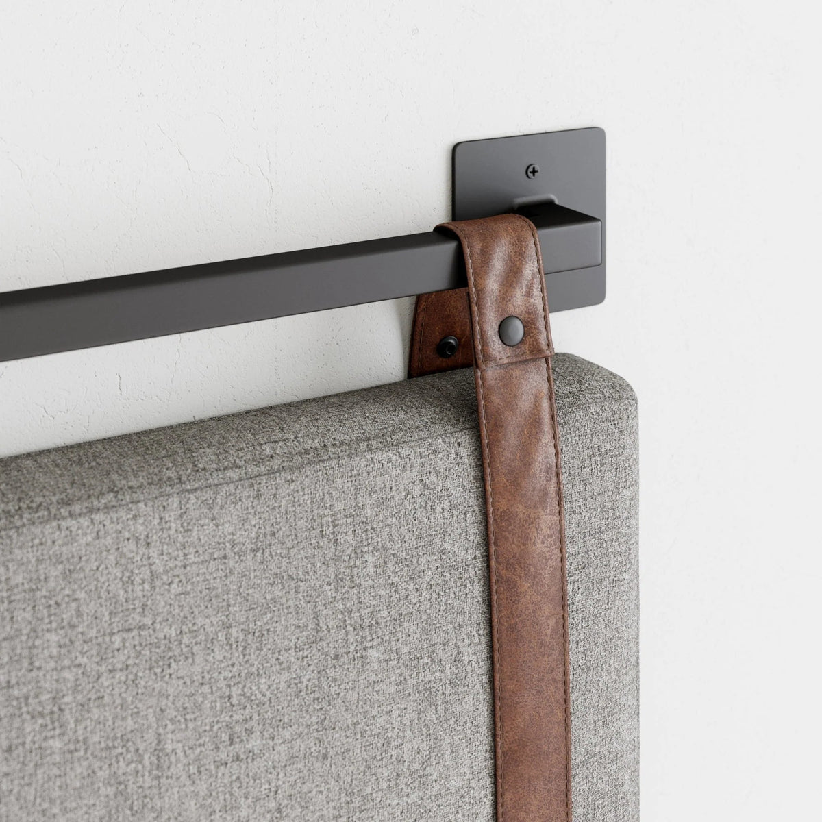 Wall-Mount Upholstered Headboard With Metal Rail - Twin, Queen & King