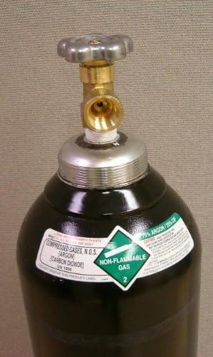 Weldfabulous Welding Gas Cylinder, 80 cu/ft, 75% Argon 25% CO2, Black - ZZ80AG25S-FULL XIYNBH