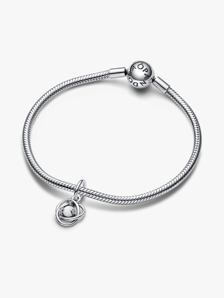 White Eternity Circle Dangle Charm