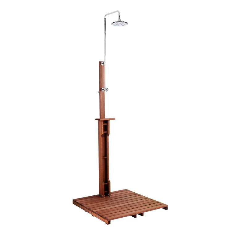 Stainless Steel Freestanding Outdoor Shower With Duckboard, 94.5 in H