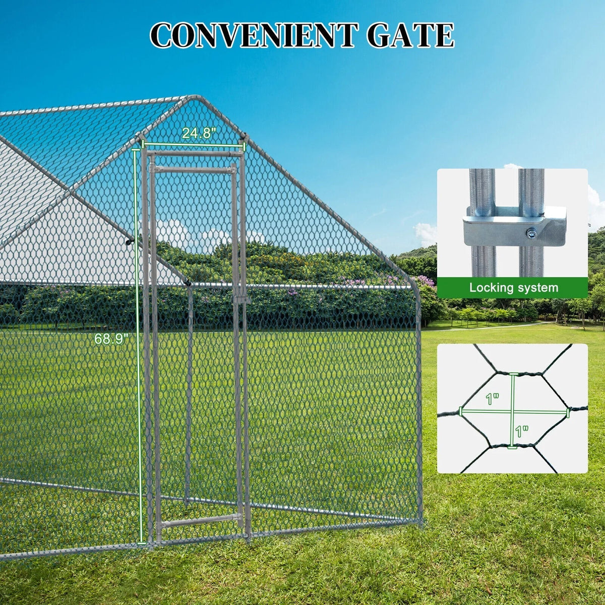 ZGBY Metal Chicken Run Pen 10X10Ft