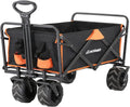 EchoSmile Collapsible Utility Wagon, 350 Lbs Capacity, 35.4 x 21.6 x 19.6 in, 4 x 7 in Wheels