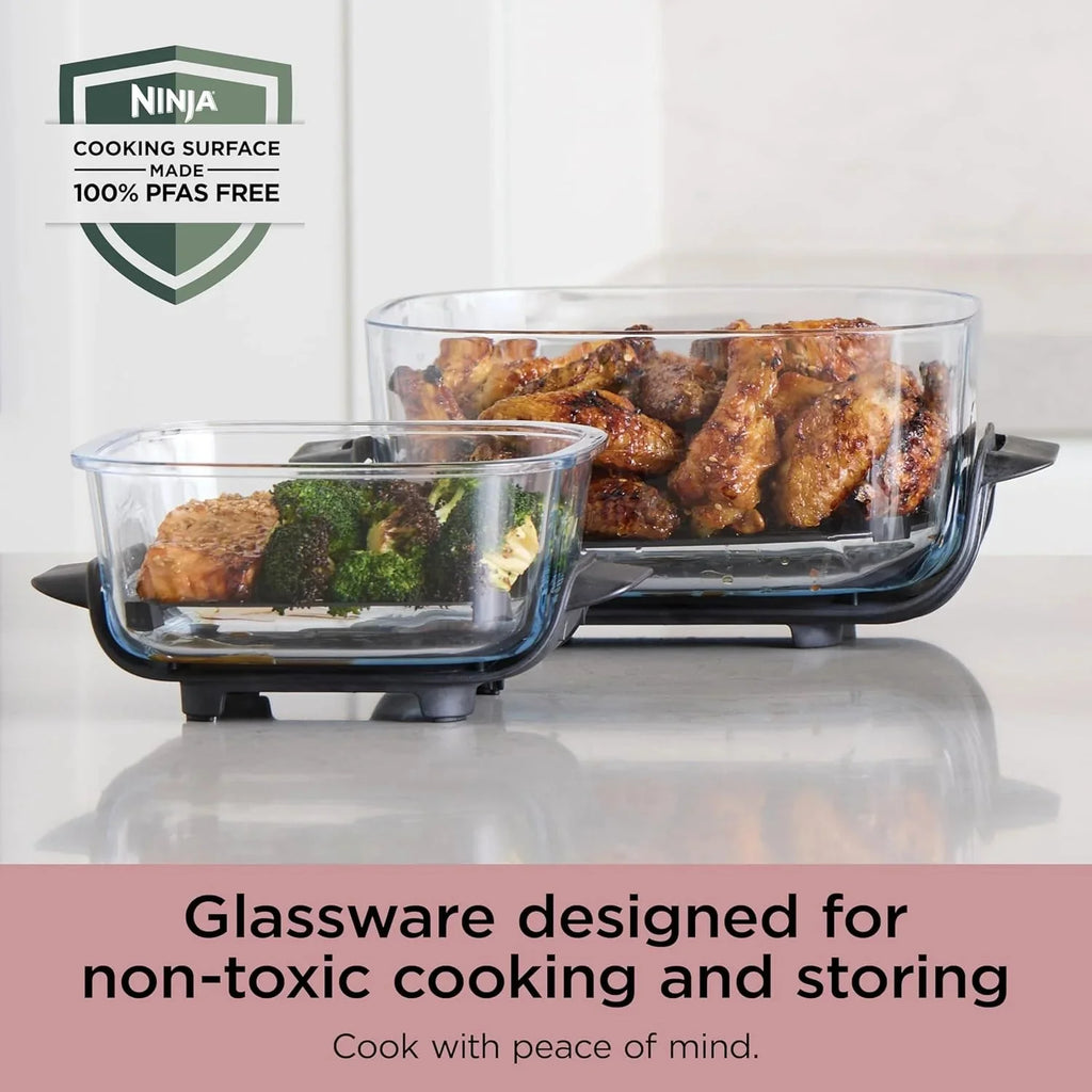 Ninja Crispi 4-in-1 Portable Glass Air Fryer Cooking System, 1500W, 4 QT And 6-Cup Containers