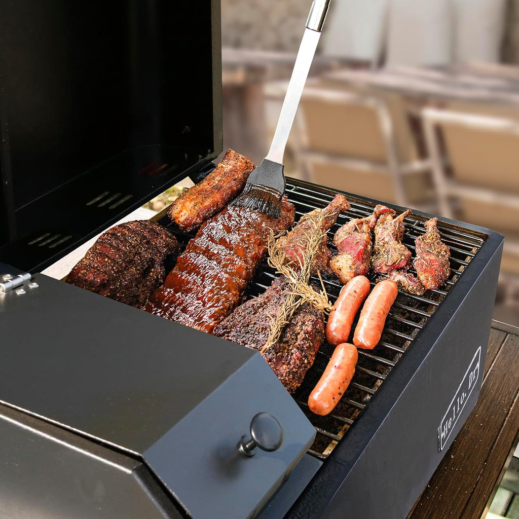 Hello.Dr Portable Wood Pellet Grill And Smoker, 8-In-1 Tabletop, Black - B0BWGXFY9H