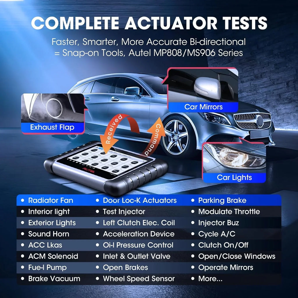 Autel MaxiCOM MK808S Automotive Diagnostic Scanner With 7-inch LCD Touchscreen