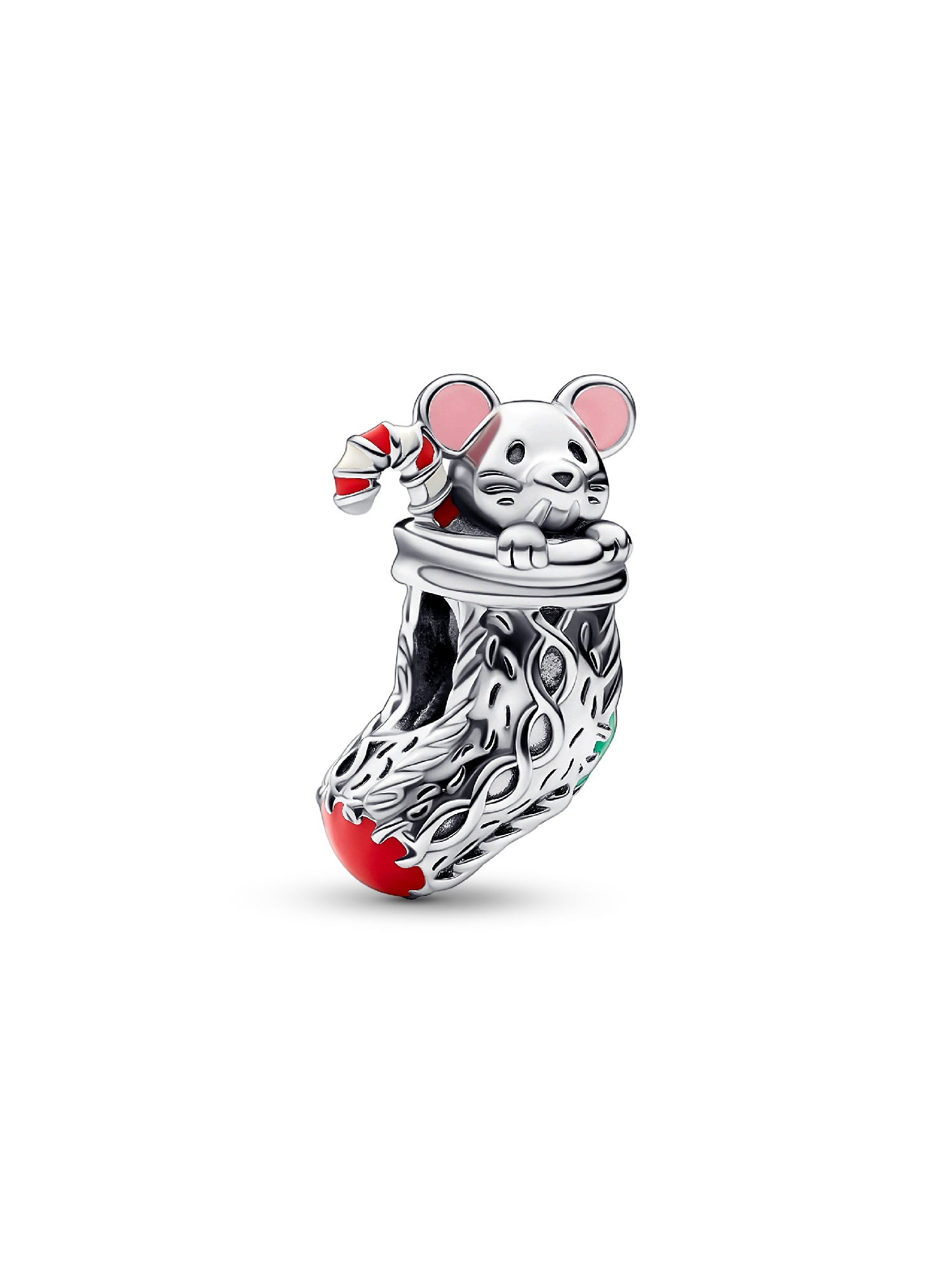 Festive Mouse & Stocking Charm