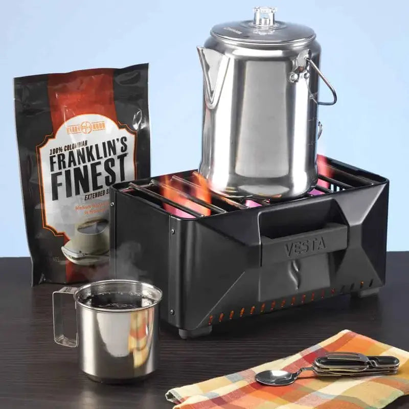 InstaFire Compact Self-Powered Heater & Stove With 3 6-Hour Canned Heat Cans, 11D x 7.5W x 10.75H - VESTA