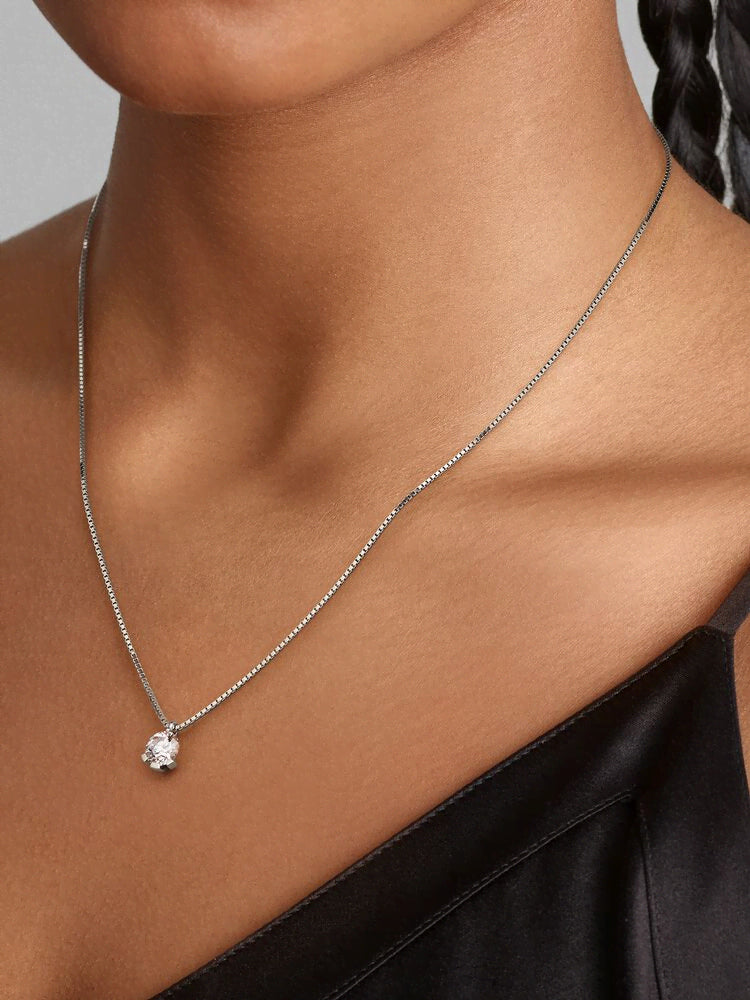 Pandora Nova 14k White Gold Lab-grown Diamond Pendant Necklace