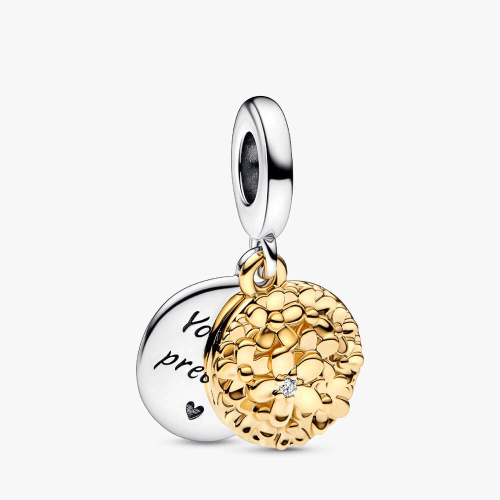 My Pandora Two Tone Daisy Dangle Charm Bracelet Set