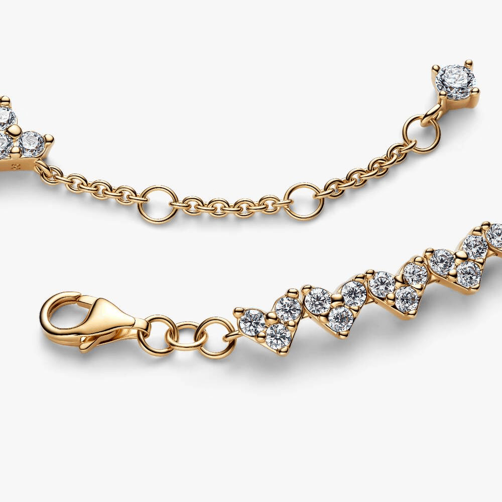 Triple Stone Heart Bracelet