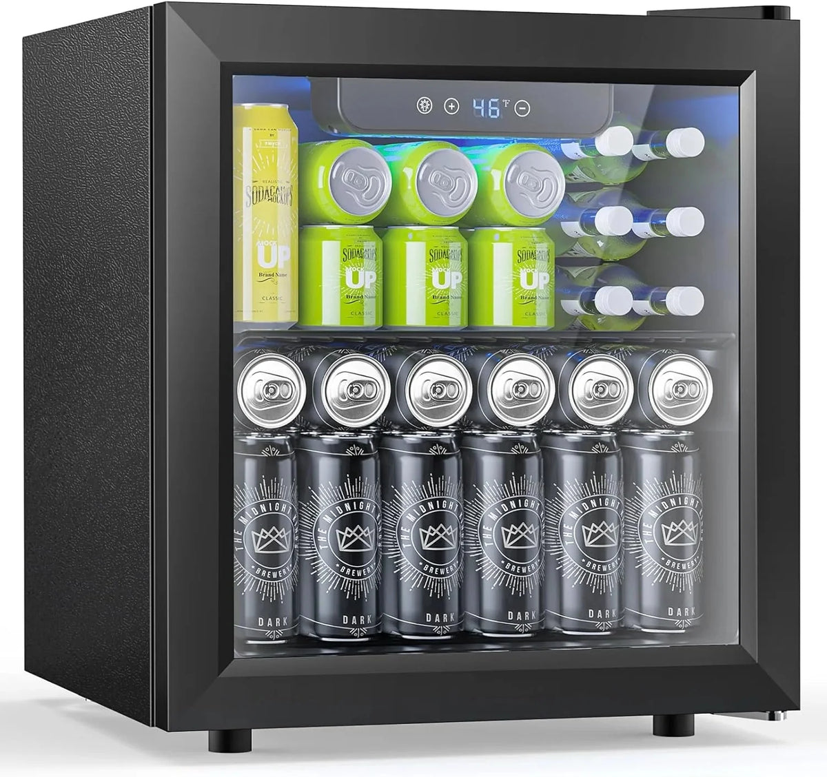 Electactic 3.2 Cu Ft 130 Can Beverage Refrigerator Cooler, Black, 19.29 x 17.32 x 30.79 inches - JC-90