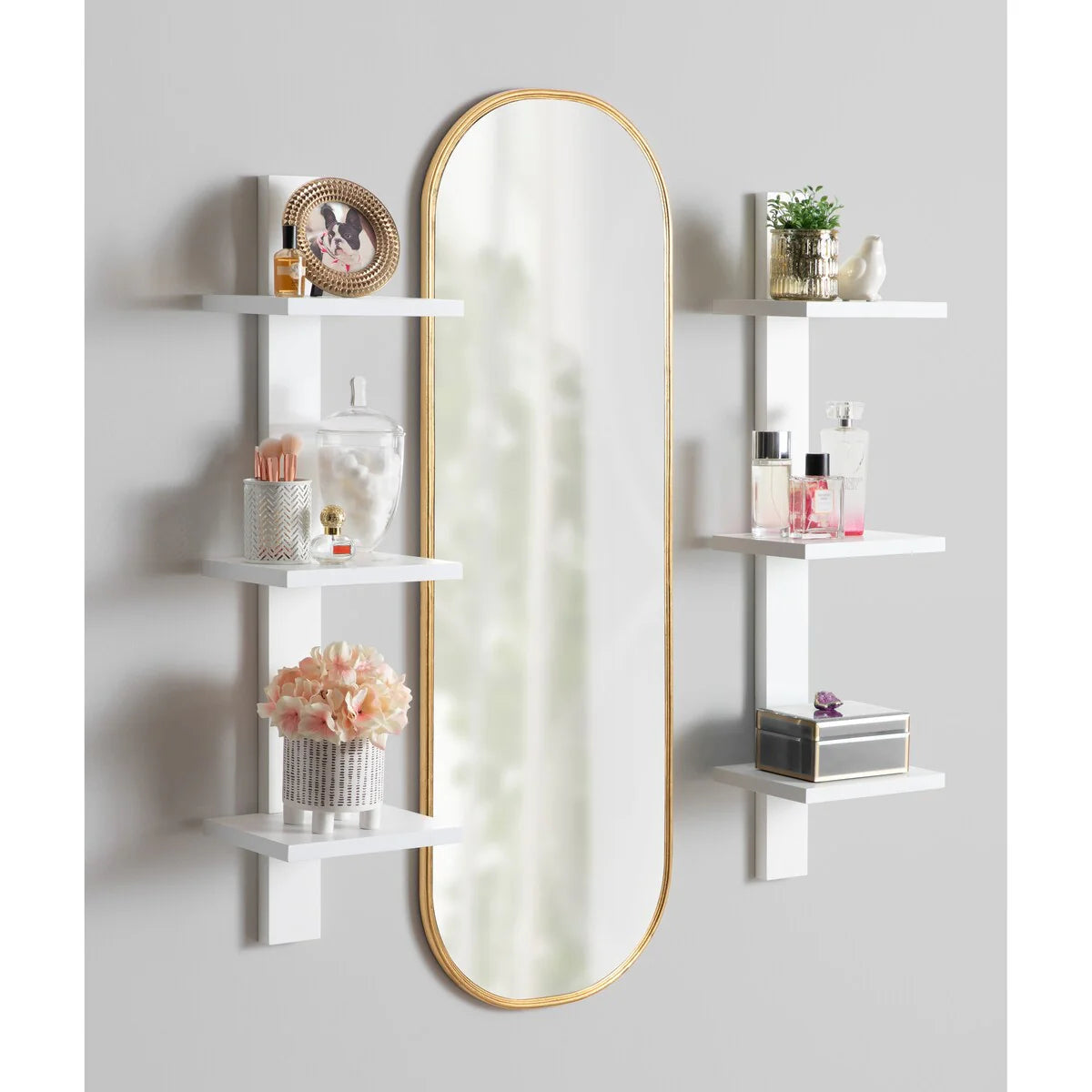 Capsule Framed Wall Mirror, 16x48, 18x24, 22x34, 24x36, Black, Bronze, Gold, Gray, Silver, Antique-Bronze
