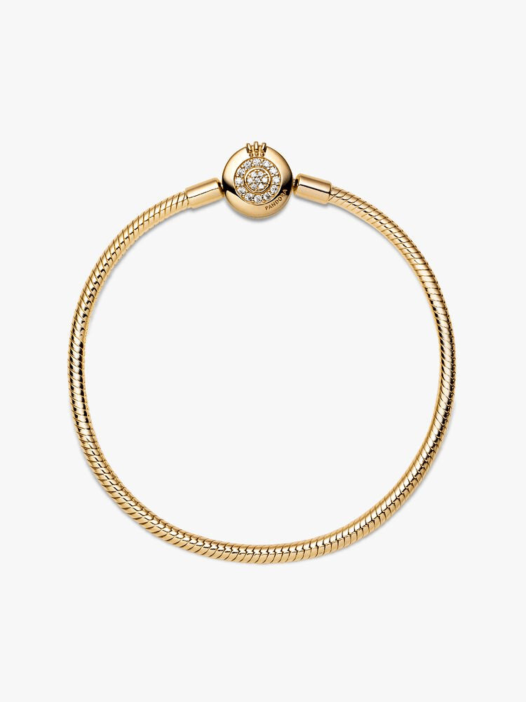 Pandora Moments Sparkling Crown O Snake Chain Bracelet