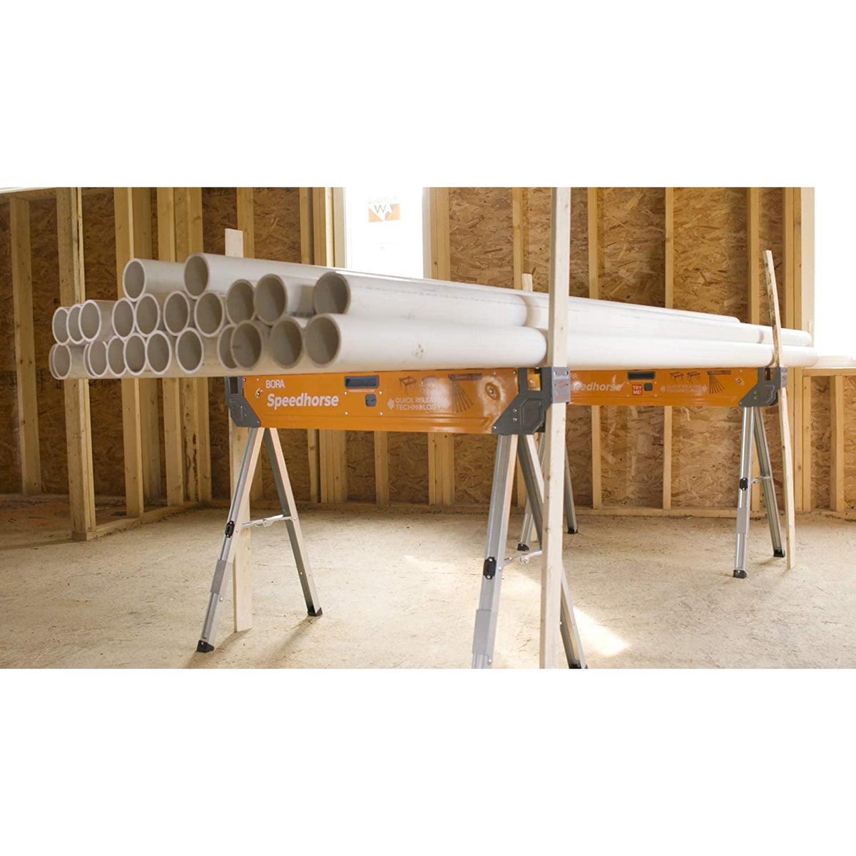 BORA Steel Speedhorse Sawhorse With Auto Release Legs, 30 in H, 2-Pack - PM-4500T