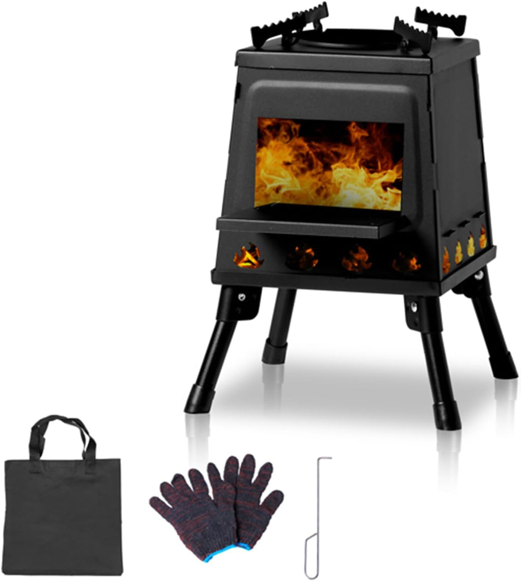 Portable Detachable Wood Camping Stove, 36x36x46.5cm