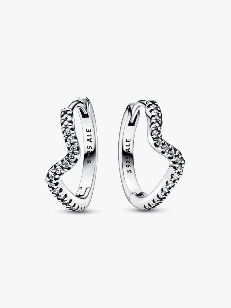 Sparkling Wave Hoop Earrings