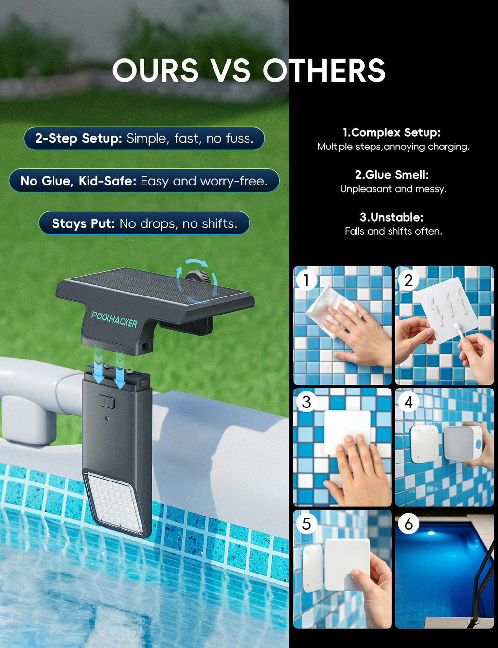 Solar LED Pool Light - 42 LEDs, 10 Color Options