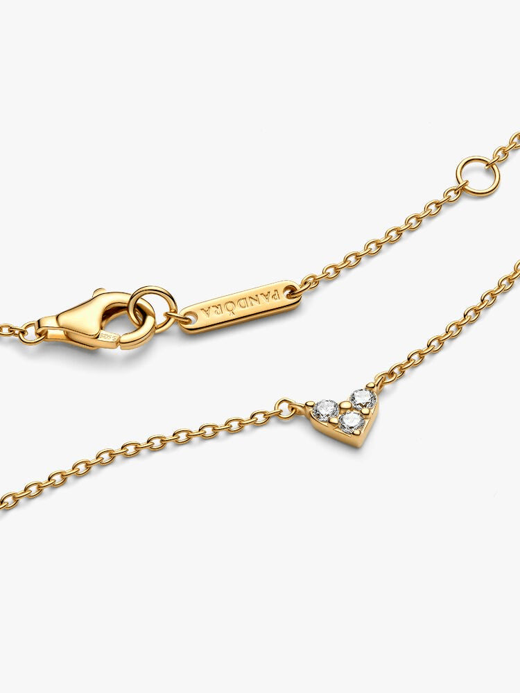 Triple Stone Heart Collier Necklace
