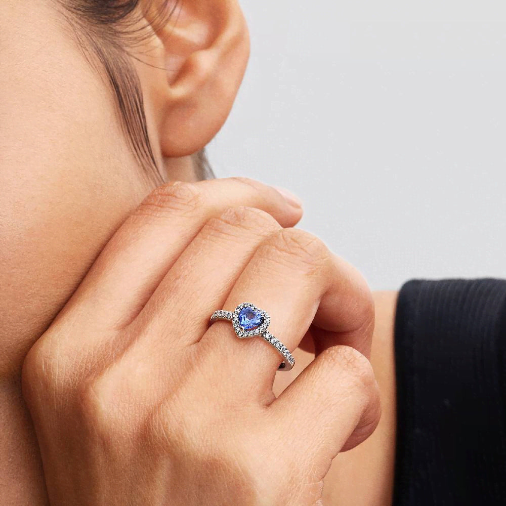 Sparkling Elevated Heart Ring
