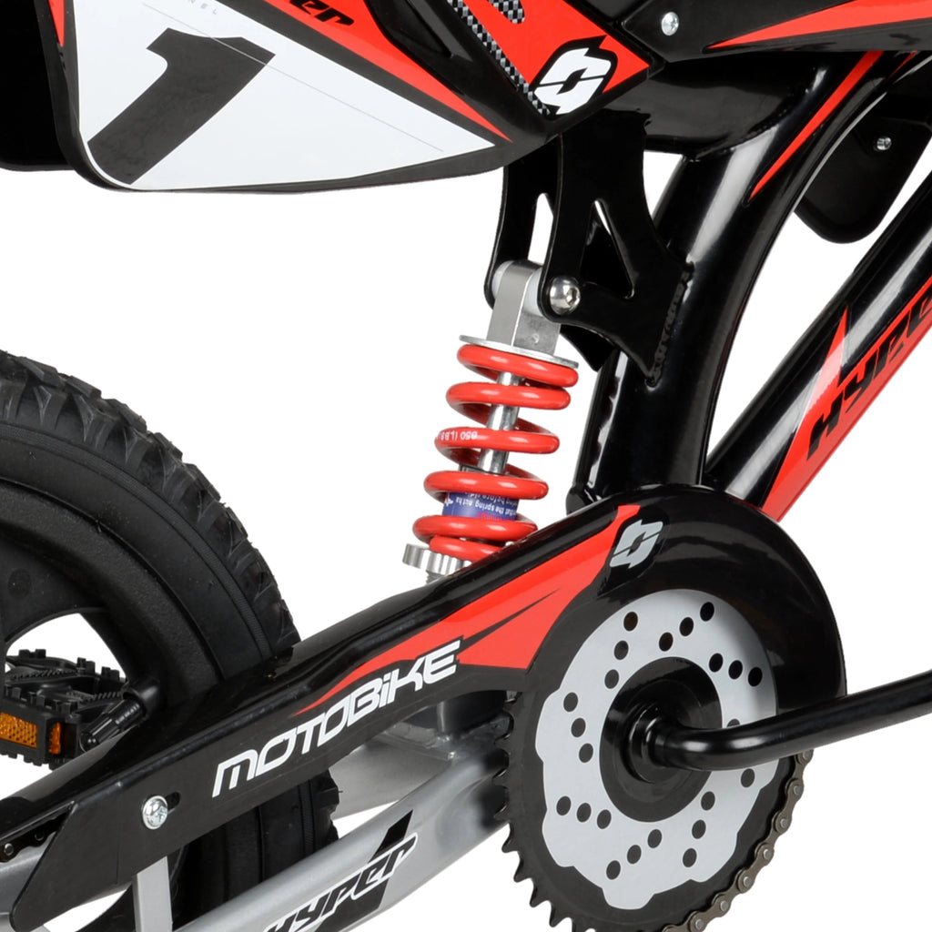Hyper Bicycles 16 Inch Kids Motobike With Mag Wheels, Training Wheels, Black/Red