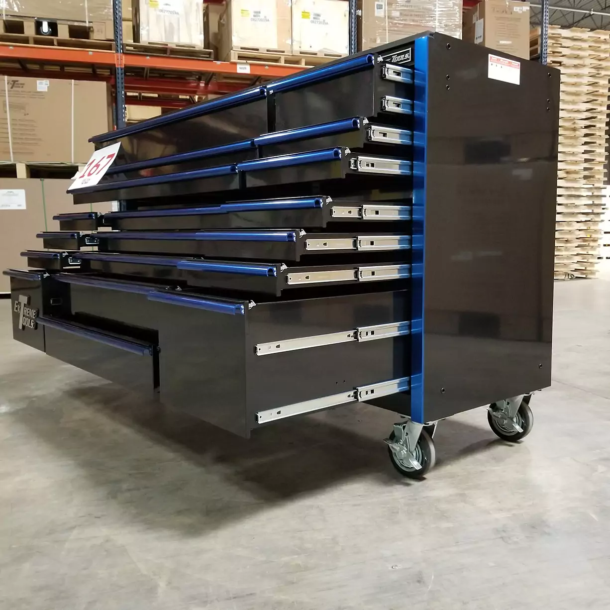 extreme-tools-rx-series-72-19-drawer-roller-cabinet-blackblue-showroom-demo-12-gauge-steel-full-extension-drawers-5966