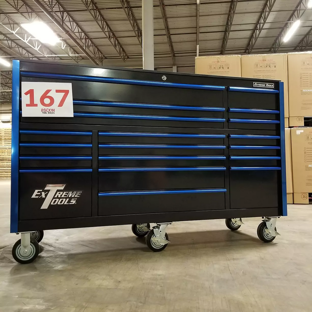 extreme-tools-rx-series-72-19-drawer-roller-cabinet-blackblue-showroom-demo-12-gauge-steel-full-extension-drawers-5966