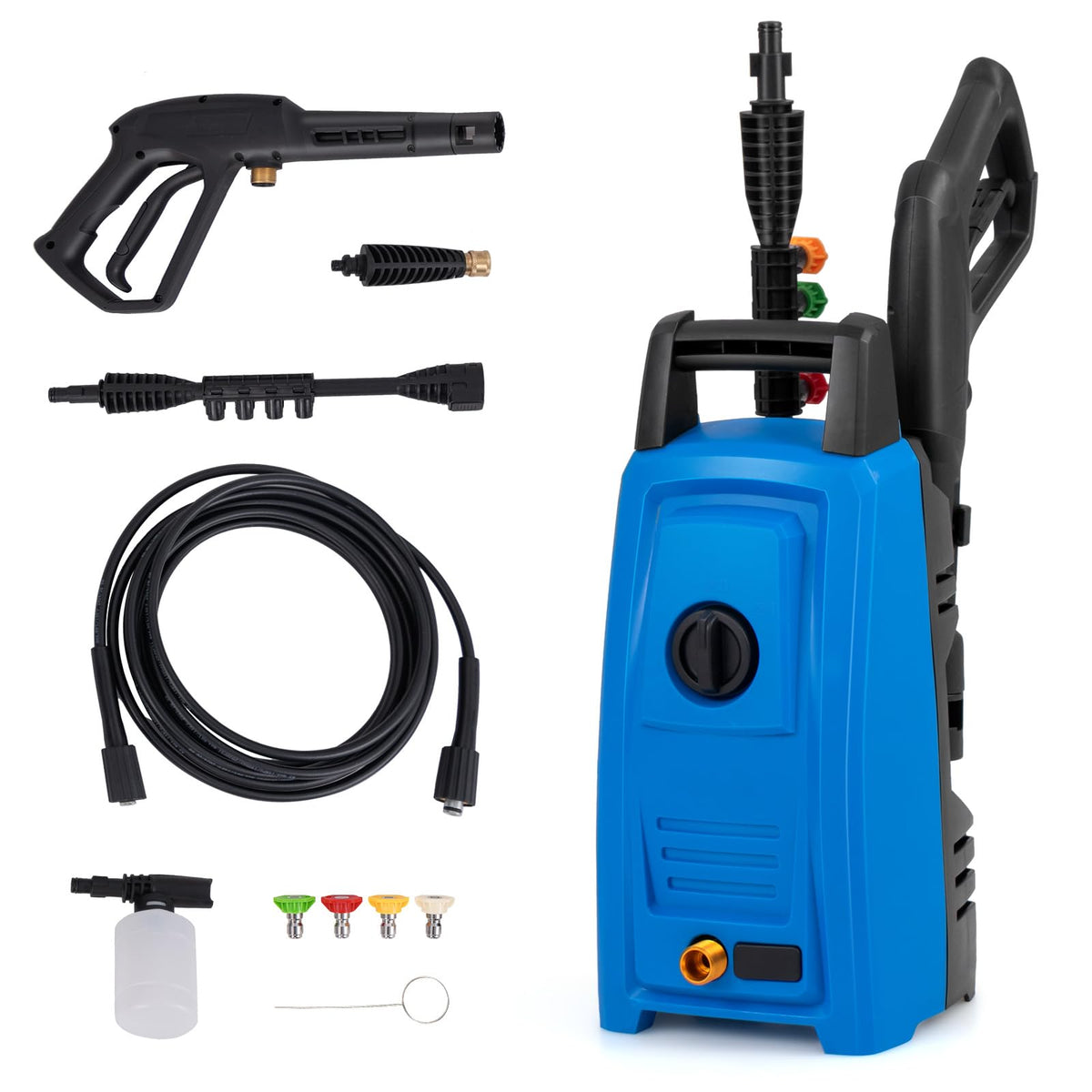 Electric Pressure Washer 1900 PSI 1.8 GPM With 4 Quick-Connect Nozzles