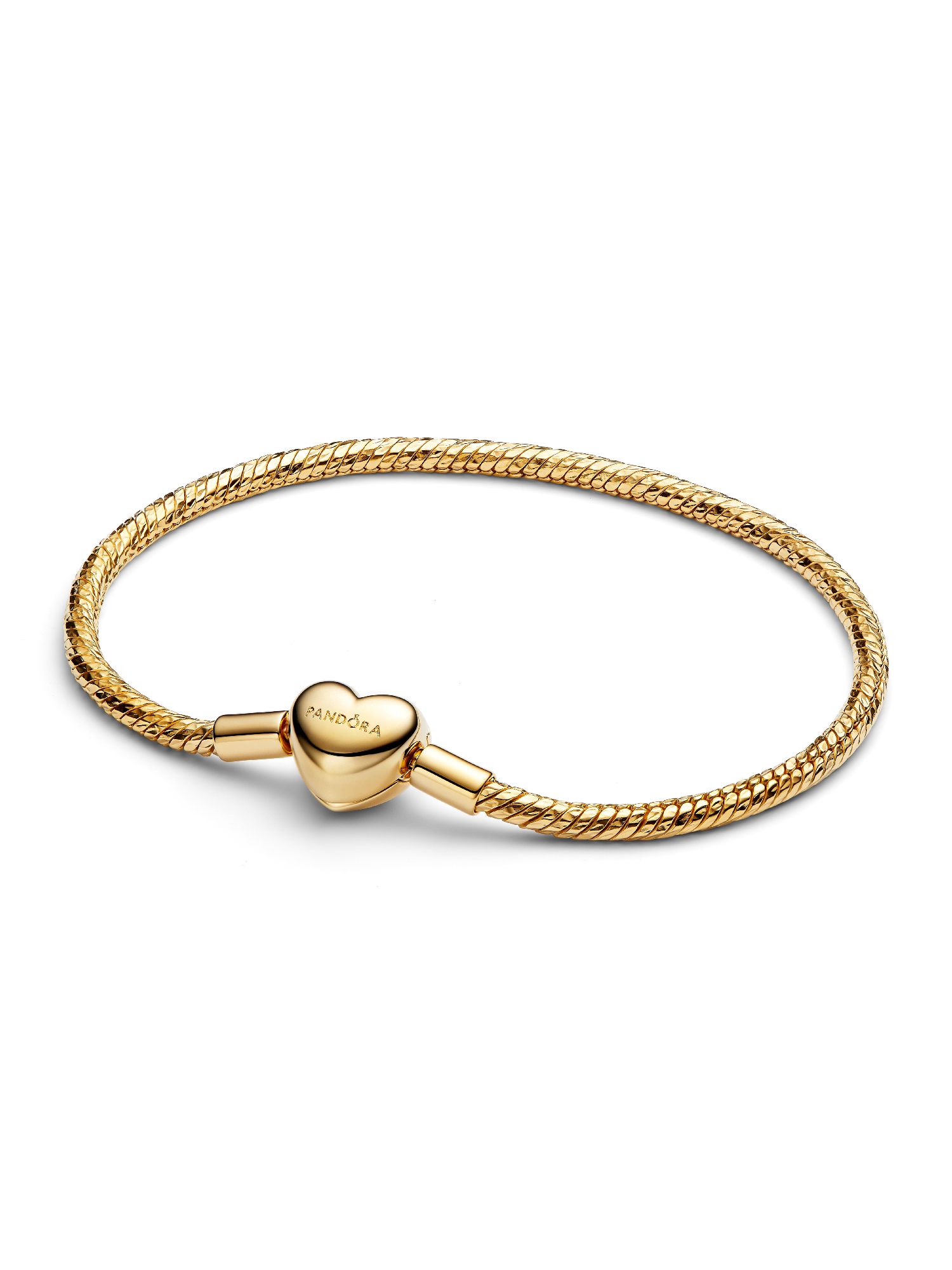 Heart Clasp Faceted Snake Chain Bracelet