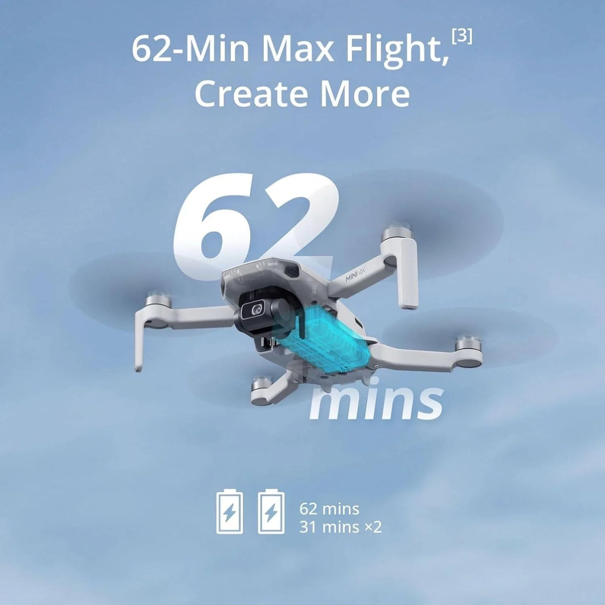 4K UHD Camera Drone Under 249 g With 3-Axis Gimbal, 10 km Video Transmission, Auto Return And 31-Min Flight Time