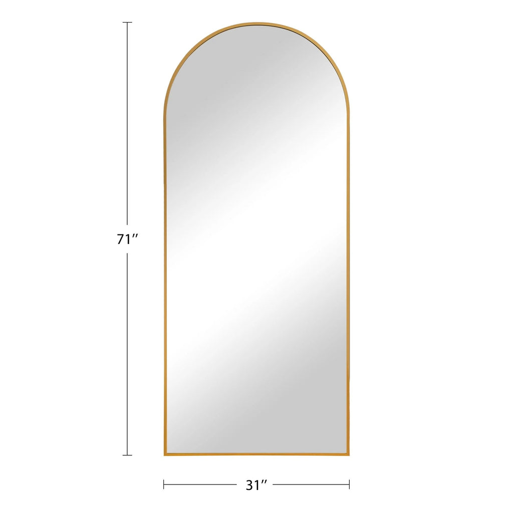 Arched Full-Length Floor Mirror - Standing And Wall-Mounted