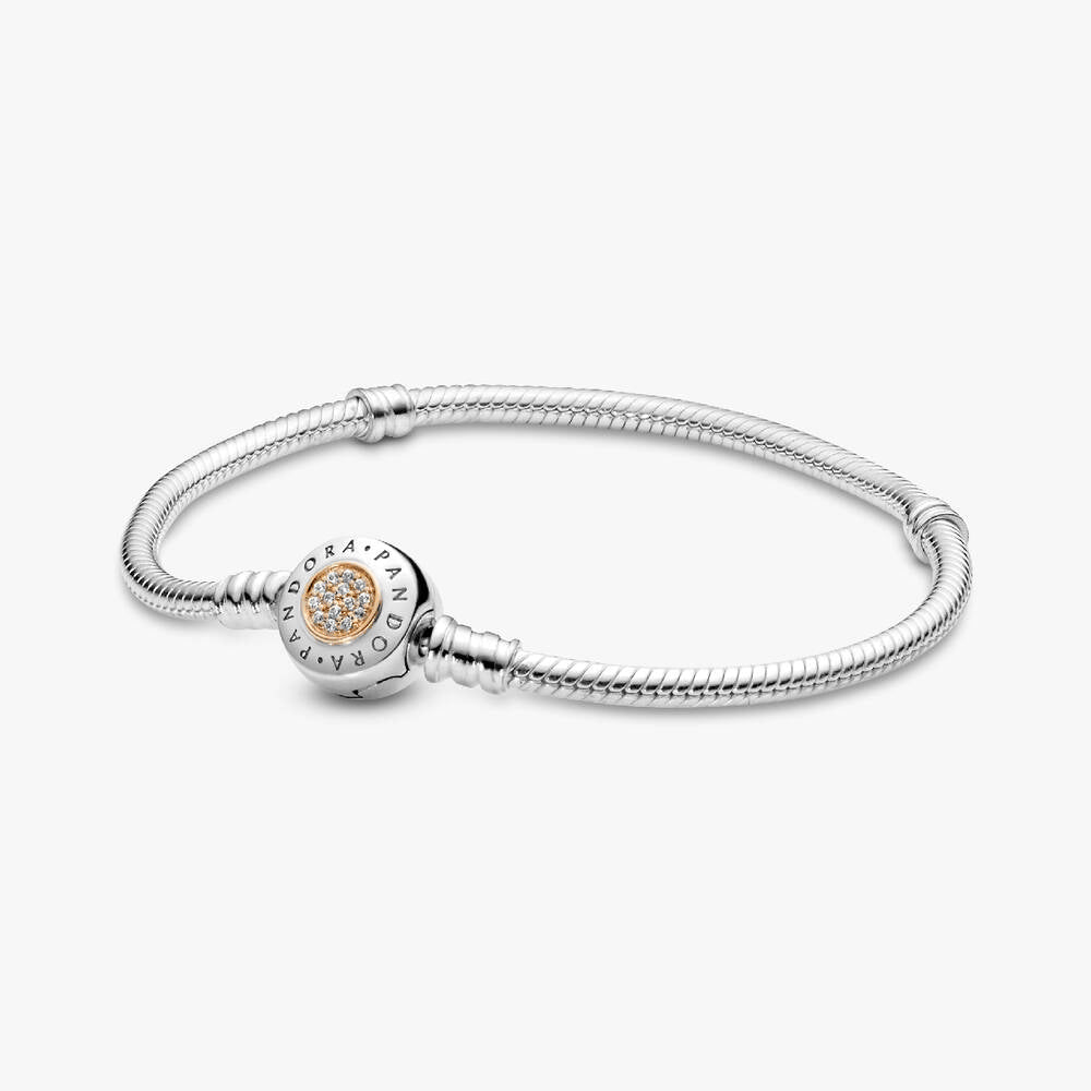 FINAL SALE - Pandora Moments Logo Clasp Snake Chain Bracelet