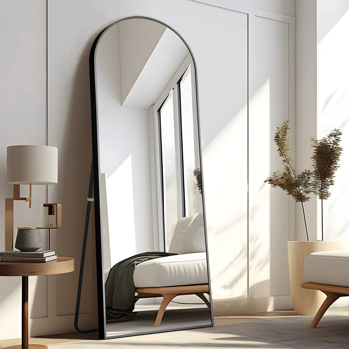Arched Full-Length Floor Mirror - Standing And Wall-Mounted