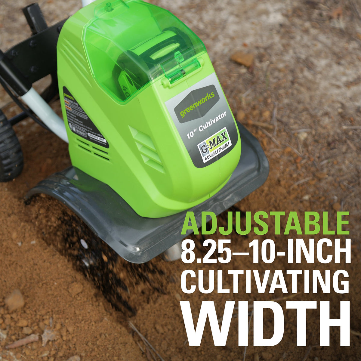 Greenworks 40V 10-Inch Cordless Cultivator/Tiller With 40 Ah Battery And Charger - 27062