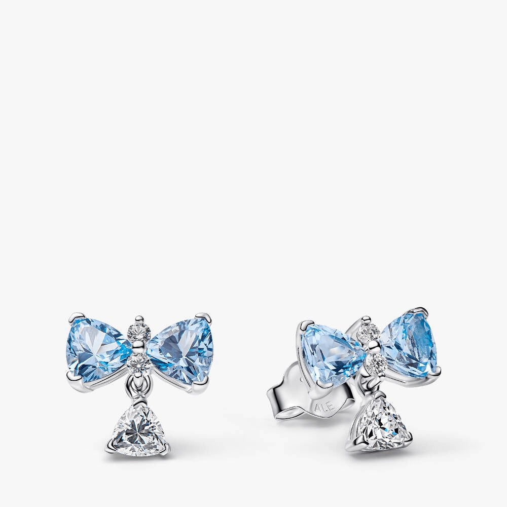 Bridgerton Blue Bow Stud Earrings