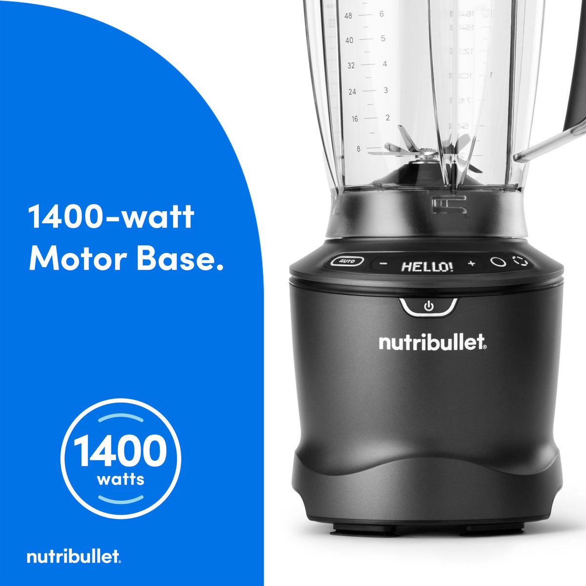 1400-Watt Multi-Function Countertop Blender Combo, 64 oz Pitcher, 32 oz And 24 oz Cups, Gunmetal-Gray