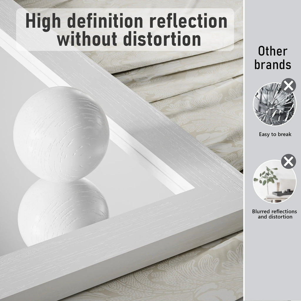 Rectangular Wall Mirror With Wood Frame, 18 x 26 in, 22 x 30 in, 24 x 36 in, or 40 x 26 in - Multiple Sizes