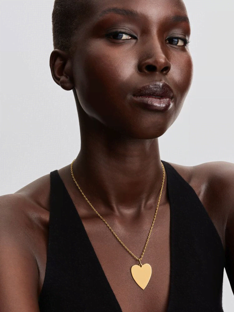 Engravable Heart Oversized Tag Pendant