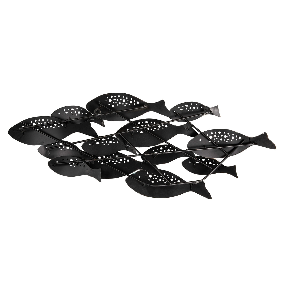 Metal Fish Wall Sculpture, Blue And Aqua, 35.75 Inches H x 14.75 Inches W x 1.75 Inches D