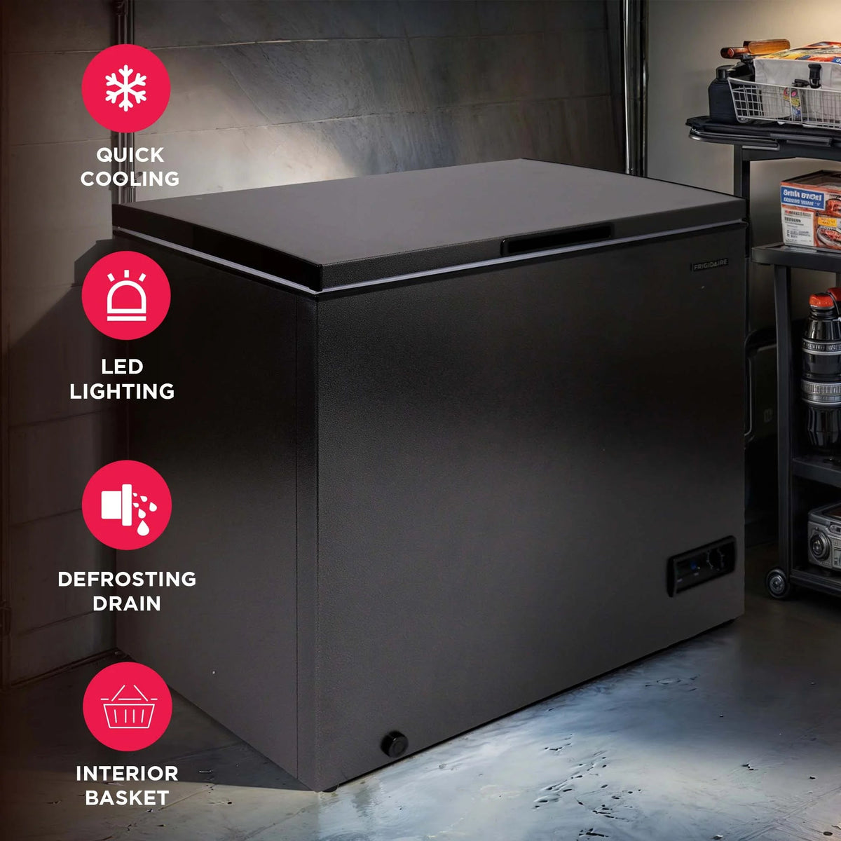 Frigidaire Chest Freezer, 5.0 Cu. Ft., Black Granite Design