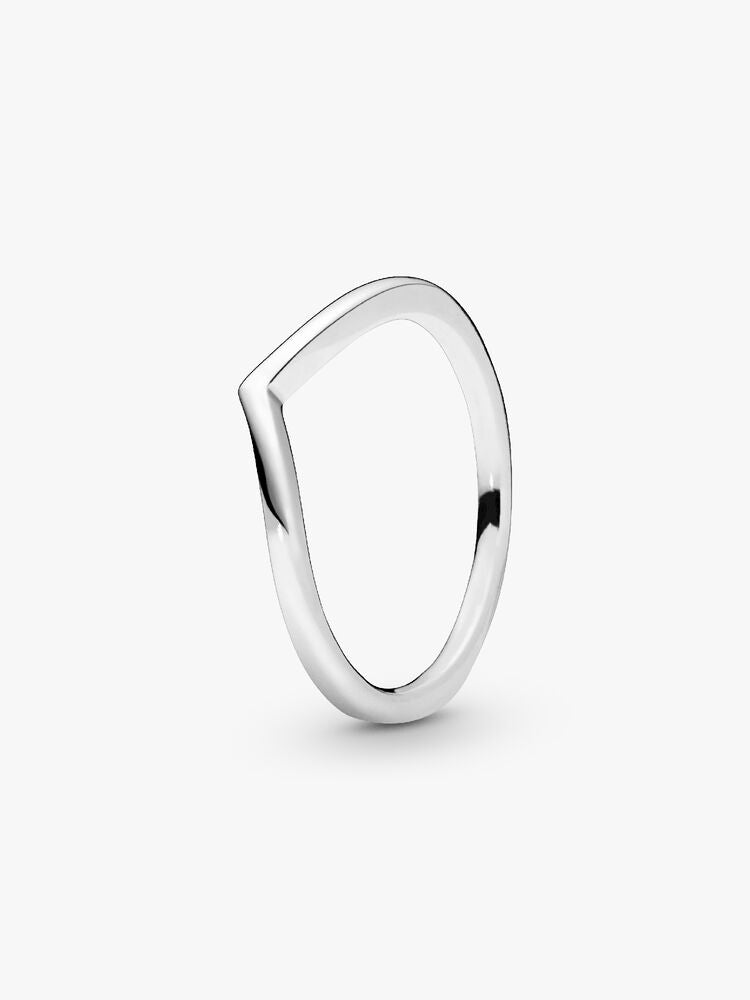 Sparkling Wishbone Heart Ring Set