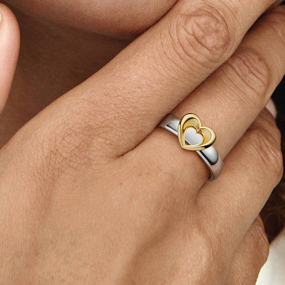 FINAL SALE - Radiant Two-tone Sliding Heart Ring