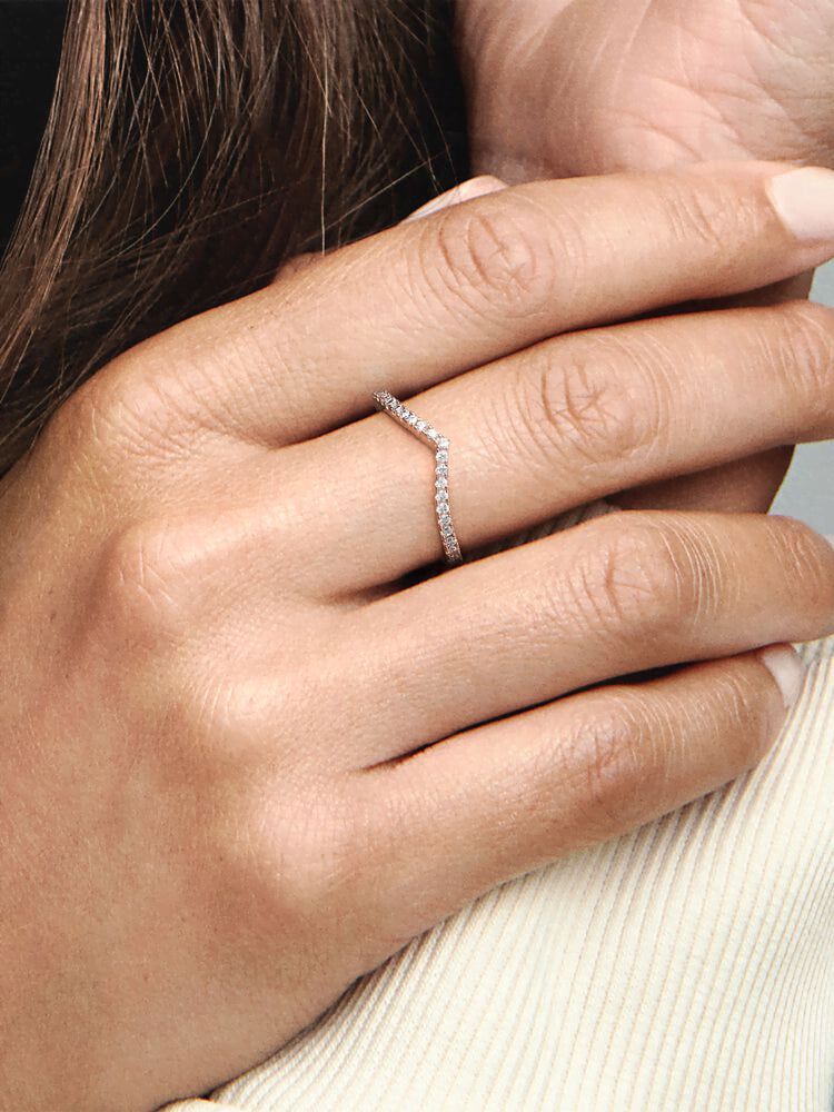 Sparkling Wishbone Ring