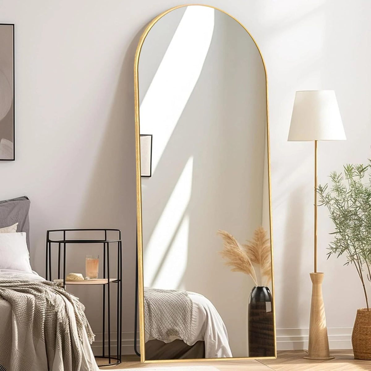 Arched Full Length Floor Mirror With Aluminum Alloy Frame - 65x22, 71x24, 71x28, 71x32