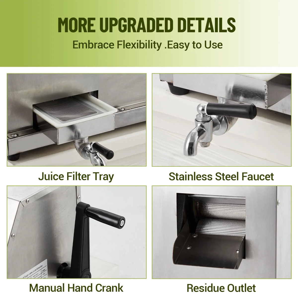 Manual Sugar Cane Juicer Press With 3 Stainless Steel Drums And 2.4-inch Inlet - tyhKjrfgqYNcnM4UXaMknwJZFFU4O