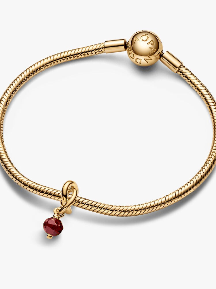 Faceted Red Eternity Circle Dangle Charm