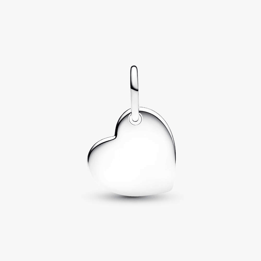 Engravable Heart Red Stone Dangle Charm