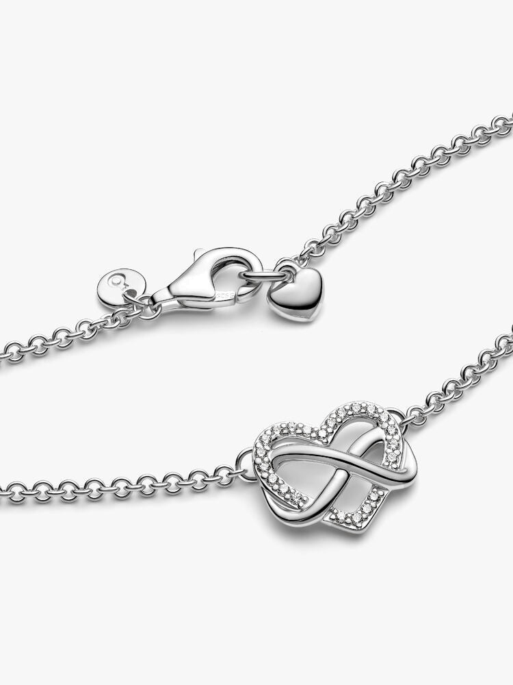 Sparkling Infinity Heart Collier Necklace