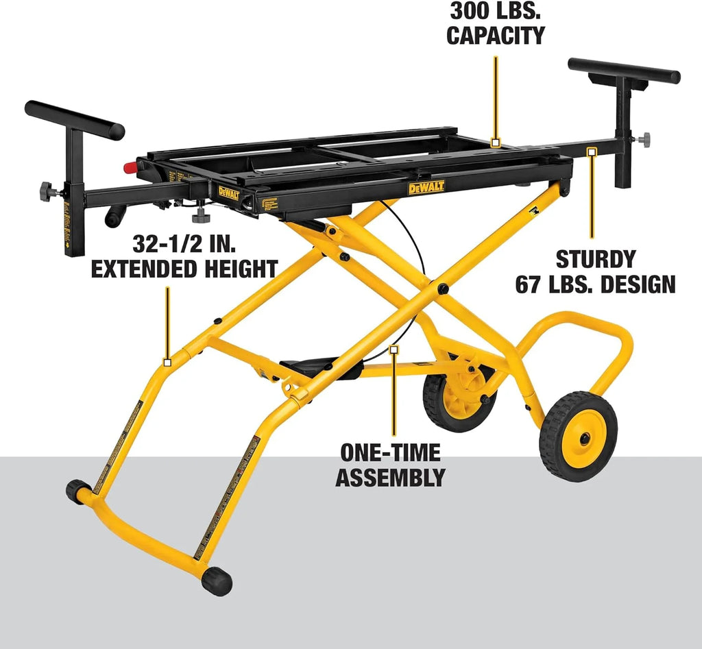 DEWALT Rolling Miter Saw Stand With Wheels, Yellow, 300 lb - DWX726