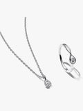 Pandora Infinite Lab-grown Diamond Necklace and Ring Set 0.30 ct tw Sterling Silver