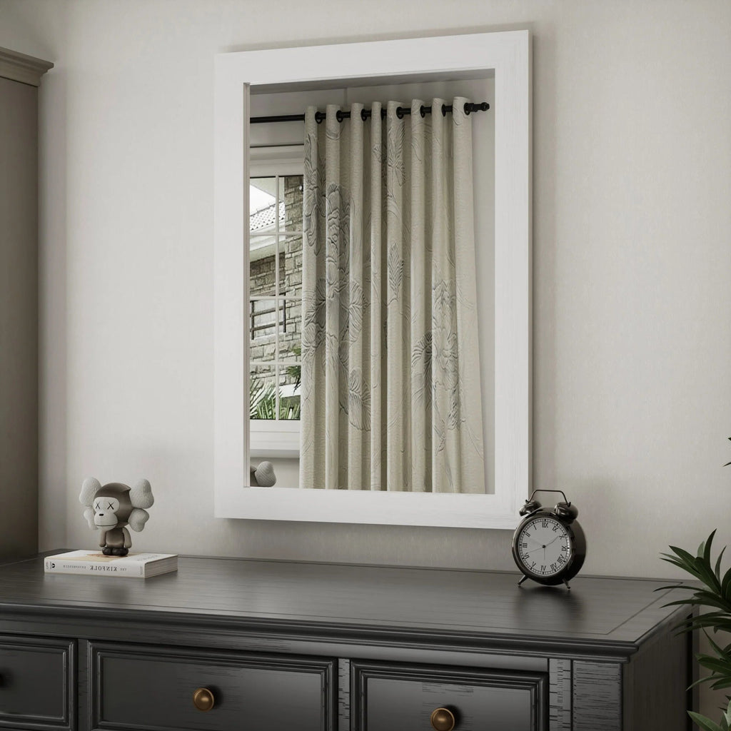Rectangular Wall Mirror With Wood Frame, 18 x 26 in, 22 x 30 in, 24 x 36 in, or 40 x 26 in - Multiple Sizes
